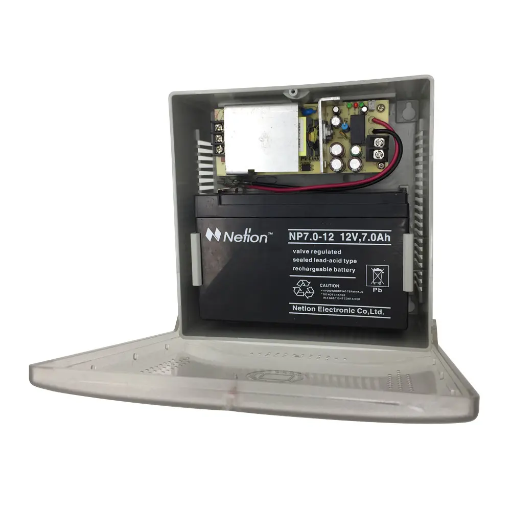 Boite d'alimentation de 12V CC, 5A avec batterie 12V 7A