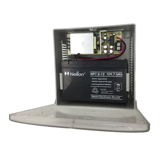 Boite d'alimentation de 12V CC, 5A avec batterie 12V 7A (contrôle d'accès)