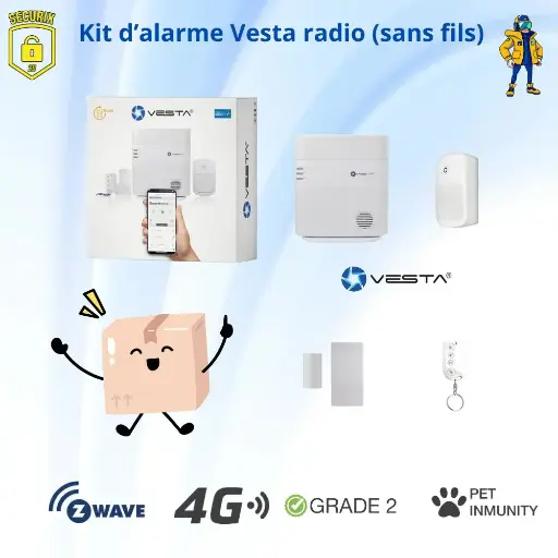 [AVS-KIT4G-2WN] Kit d'alarme sans fils 4G Vesta